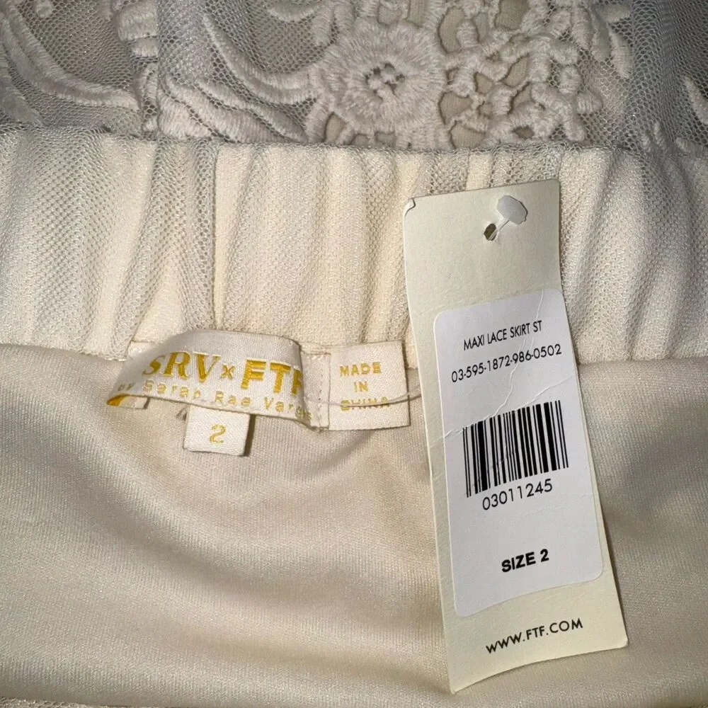 Fashion to Figure SRV x FTF Sheer Lace Maxi Skirt Crop Top Plus Size 2X - Picture 4 of 8